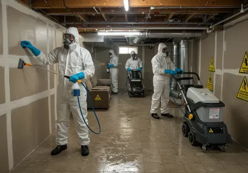 Basement Moisture Removal and Structural Drying process in Diamond Springs, CA